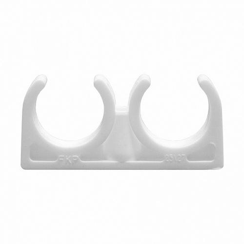 Крепление для трубы двойное Valfex 32мм белое (60/240) 10161032