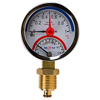Термоманометр ЭКОМЕРА МД04-63мм 0-1МПа 0-120С G1/4 х G1/2 МД04-63-G-1МПа-120-РИ