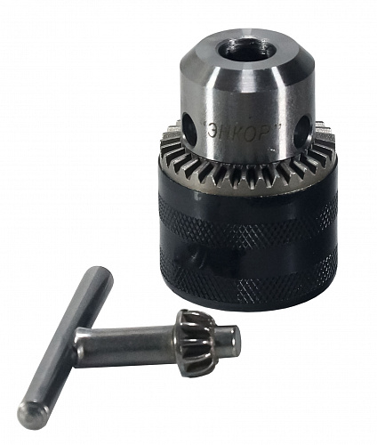 Патрон сверлильный зубчатовенцовый (ЗВП), зажимаемый диаметр 1,5-10 мм, посадка - конус В12 Энкор 23515