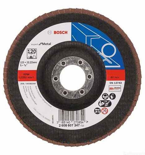 Круг лепестковый 125мм K120 Expert/Metal накладной BOSCH 2 608 607 347 Круг лепестковый 125мм K120 Expert/Metal накладной BOSCH 2 608 607 347