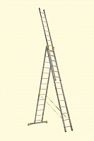 Лестница трехсекционная 3х 14 ступеней профессиональная Алюмет P3 9314