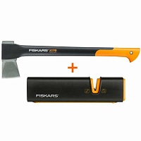 Топор колун Fiskars Х17 (1,57кг) + точилка 1020182