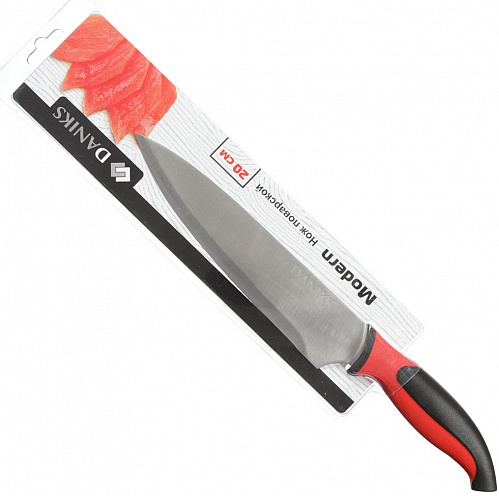Нож кухонный стальной Daniks Модерн YW-A040-CH поварской, 20 см