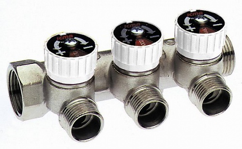 Коллектор с вентилями 3/4"FMх3-1/2" Коллектор с вентилями 3/4"FMх3-1/2"