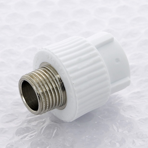 Муфта комбинированная PP-R ф 20 мм x 1/2" НР белая ProAqua PA23008P Муфта комбинированная PP-R ф 20 мм x 1/2" НР белая ProAqua PA23008P