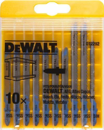 Набор пилок для лобзика 10 штук для металла DeWalt DT2292