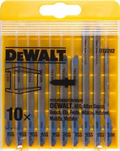 Набор пилок для лобзика 10 штук для металла DeWalt DT2292 Набор пилок для лобзика 10 штук для металла DeWalt DT2292