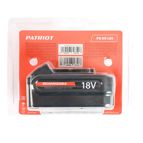 Аккумулятор Patriot Ni-cd PB BR 180 Ni-cd 1,5Ah Pro 180301102
