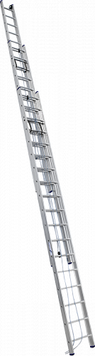 Лестница трехсекционная Алюмет 3х 15 ступеней проф. с канатной тягой SR 3315