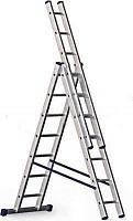 Лестница трехсекционная 3х 16 ступеней профессиональная Алюмет Р39316