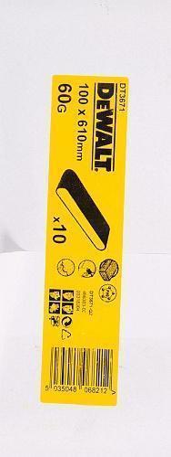 Шлифлента 100х610 k60 10 шт DeWalt DT3671 Шлифлента 100х610 k60 10 шт DeWalt DT3671