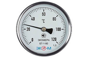 Термометр биметаллический ЭКОМЕРА БТ-1-80, 0-120С L=60