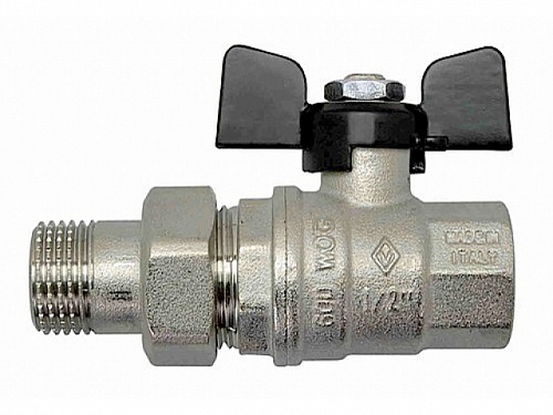 Кран шаровой 1/2" FM с накидной гайкой бабочка (14/56) BUGATTI 322 Кран шаровой 1/2" FM с накидной гайкой бабочка (14/56) BUGATTI 322