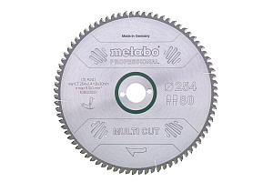 Диск пильный Metabo ф254x2,4х30мм,HM,80FZ/TZ,5neg д.торц 628223000