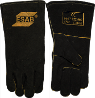 Краги пятипалые спилковые ESAB Heavy Duty BLACK с подкладкой 0467222007