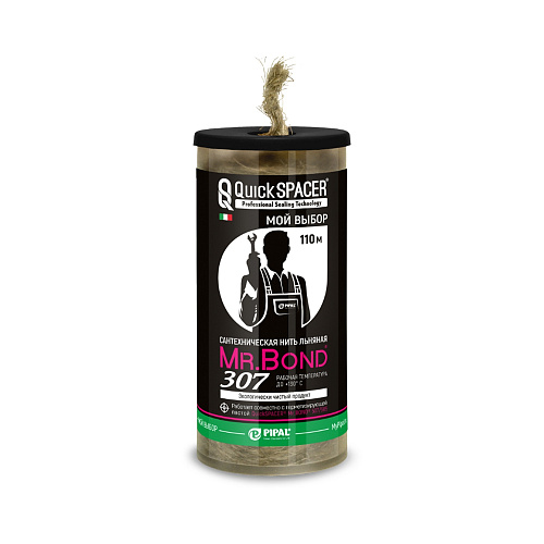Нить сантехн. льняная QS Mr.Bond 307 110м 5030700110 Нить сантехн. льняная QS Mr.Bond 307 110м 5030700110