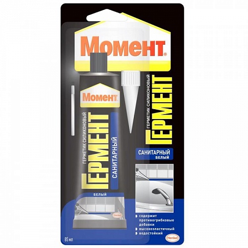 Герметик силиконовый санитарный белый 85мл Henkel 616353 Герметик силиконовый санитарный белый 85мл Henkel 616353