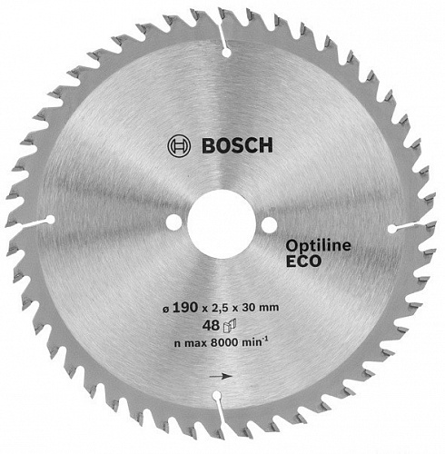 Диск пильный по дереву (190x30 z48) Optiline Wood Eco BOSCH 2.608.641.790 Диск пильный по дереву (190x30 z48) Optiline Wood Eco BOSCH 2.608.641.790