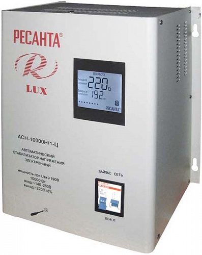 Стабилизатор Ресанта АСН-10000 Н/1-Ц Lux 63/6/16 Стабилизатор Ресанта АСН-10000 Н/1-Ц Lux 63/6/16