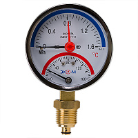 Термоманометр ЭКОМЕРА МД04-80мм 0-1,6МПа 0-160С