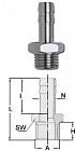 Штуцер резьбовой Н 1/4" на шланг ф 12 GAV 38834/1233/11