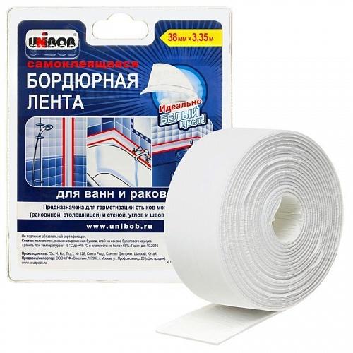 Купить лента самоклеящаяся бордюрная для ванн 38мм x 3,35м unibob 35544/46326. Г