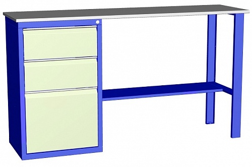 Верстак 1-тумба 4 ящика оцинкованный стол ГК Регион ЛВ-1Т.04.00