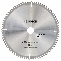 Диск пильный по дереву (254x30 z80) Optiline Wood Eco BOSCH 2.608.641.796