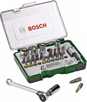 Набор вставок 27 предметов + ключ с трещоткой BOSCH 2 607 017 160