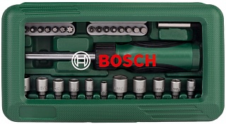 Набор бит и торцевых ключей с отверткой (46 штук) Bosch 2.607.019.504