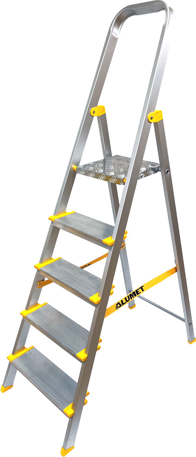 Стремянка алюминиевая "АЛЮМЕТ"  9 ступеней проф. AS709