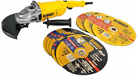 УШМ DeWalt 230-2,0 + набор дисков DWE490D10-RK