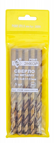 Сверло по металлу (9,9 Р6М5) Энкор 25099 Сверло по металлу (9,9 Р6М5) Энкор 25099