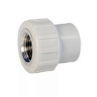 Муфта комбинированная PPRC ф 50 мм x 11/2" НР (5/30) белая