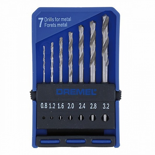 Набор сверл для металла 0,8-3,2мм 7 шт, №628, в кассете Dremel 2 615 062 832 Набор сверл для металла 0,8-3,2мм 7 шт, №628, в кассете Dremel 2 615 062 832