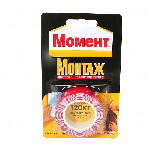 Лента клейкая монтаж двусторонняя 19мм x 1,5м Henkel 809061