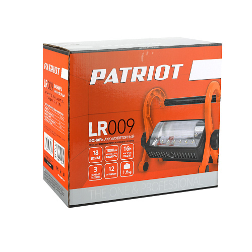 Фонарь PATRIOT LR 009, 18В 100301009