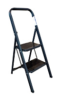 Стремянка стальная Алюмет 2 широкие ступени Хозяюшка МК 802С