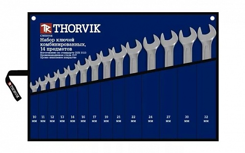 Набор ключей комбинированных 14 предметов в сумке THORVIK 052047 Набор ключей комбинированных 14 предметов в сумке THORVIK 052047