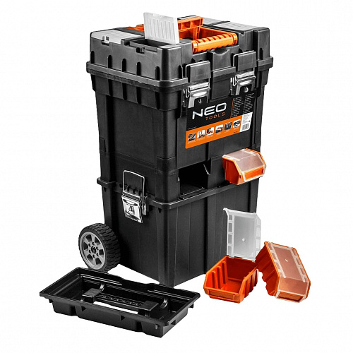 Ящик для инструмента на колесах пластик NEO Tools 700х400х40 84-115 Ящик для инструмента на колесах пластик NEO Tools 700х400х40 84-115