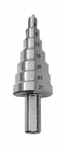 Сверло для металла ступенчатое ( 6-25 7 ступеней xод 4,5) Энкор 21625