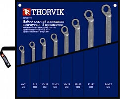 Набор ключей накидных изогнутых 8 шт в сумке THORVIK 052019