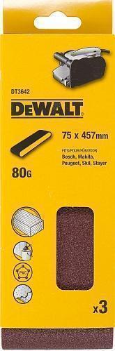 Шлифлента 75х457 k80 3 шт DeWalt DT3642 Шлифлента 75х457 k80 3 шт DeWalt DT3642
