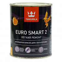 Краска интерьерная Tikkurila EURO SMART 2 VVА глянцевая/матовая 0.9л 700009614