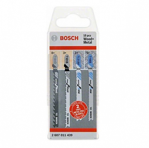 Набор пилок для лобзика Bosch дерево + металл 2 607 011 439