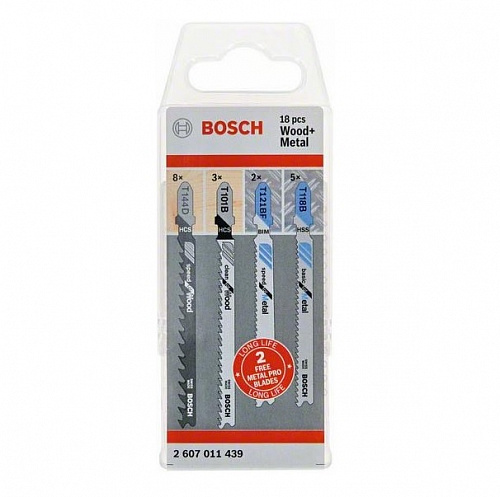 Набор пилок для лобзика Bosch дерево + металл 2 607 011 439 Набор пилок для лобзика Bosch дерево + металл 2 607 011 439