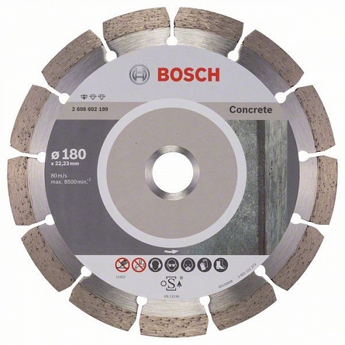 Диск алмазный по бетону Standard for Concrete 180х22,2 мм Bosch 2.608.602.199 180 x 22 Pf Concrete BOSCH 2.608.602.199