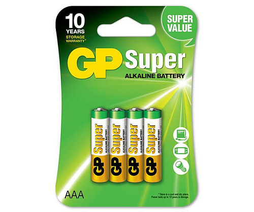 Батарейка GP ААА Super Alkaline LR03 BP4 (4шт)