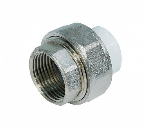Муфта разъемная PPR ф 20мм х 3/4" ВР белая Муфта разъемная PPR ф 20мм х 3/4" ВР белая