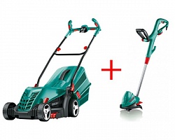 Газонокосилка электрическая BOSCH ROTAK 37 + Триммер BOSCH ART 26 COMBITRIM